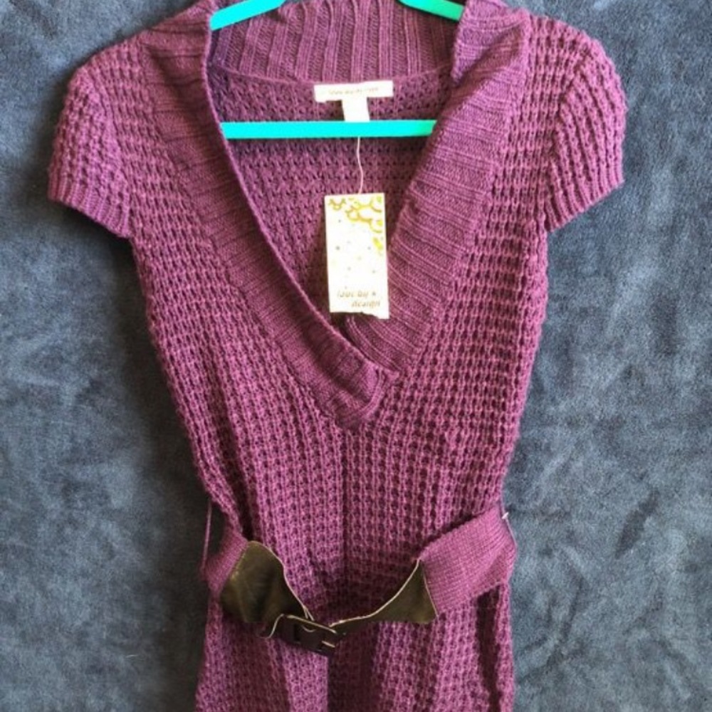 Purple sweater dress